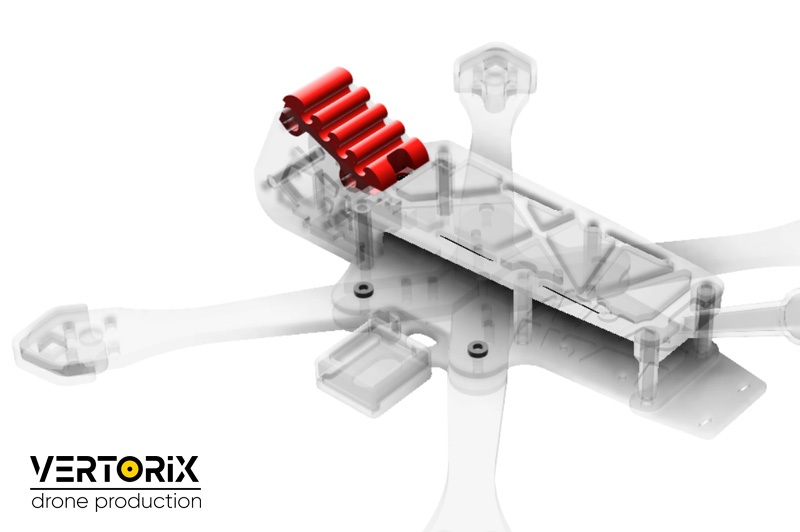 Съёмное крепление GoPro на раме FPV-дрона на раме Vertorix Mandarin