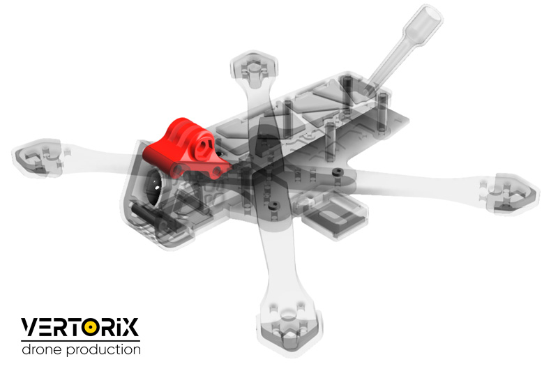 Универсальное крепление GoPro на штатный винт для FPV-дрона