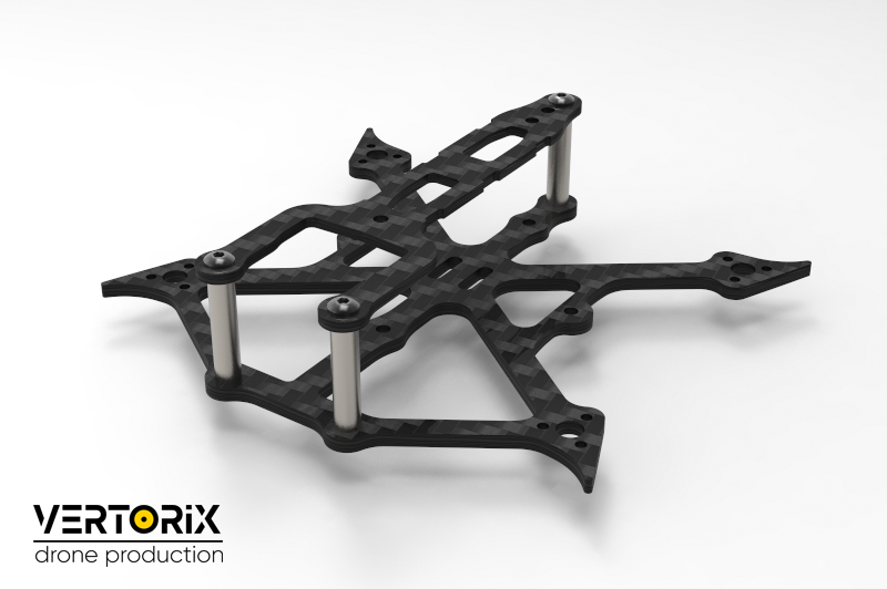 Собранная карбоновая рама Zubrobus Nano со стойками M2